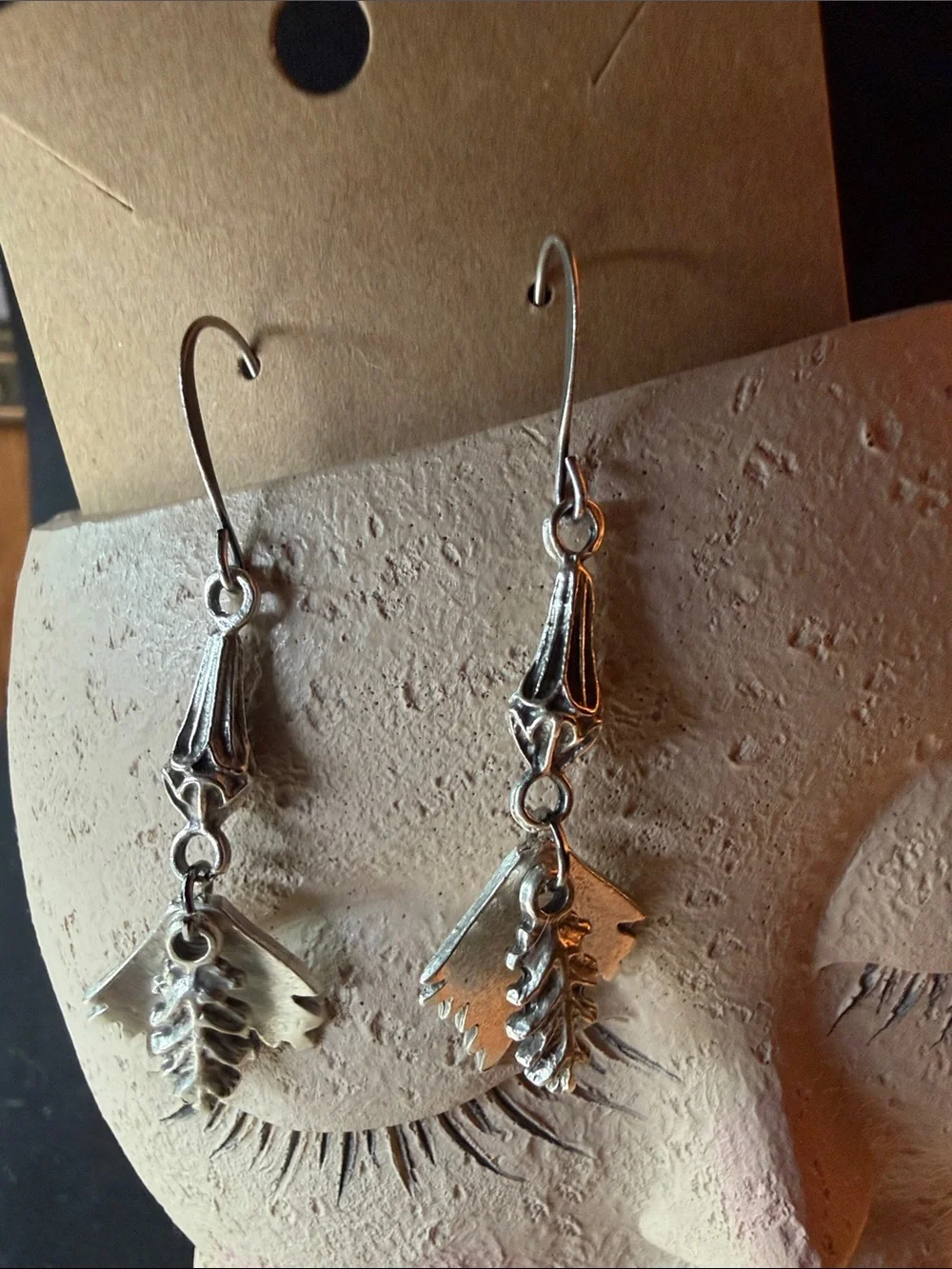 Silver Leaf Dangle Earrings - Women Jewelry
